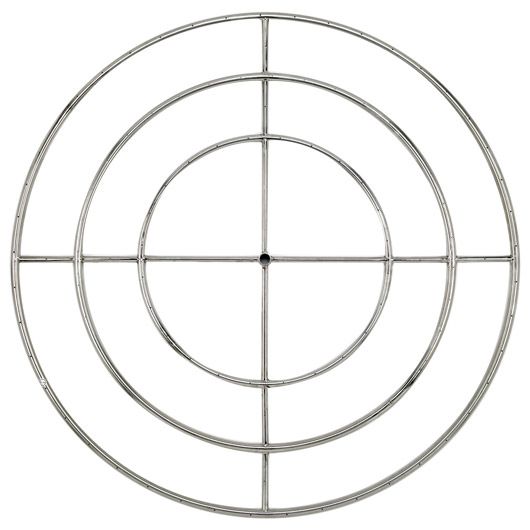 American Fire Products 48" Triple-Ring Stainless Steel Fire Pit Burner with 3/4" Inlet