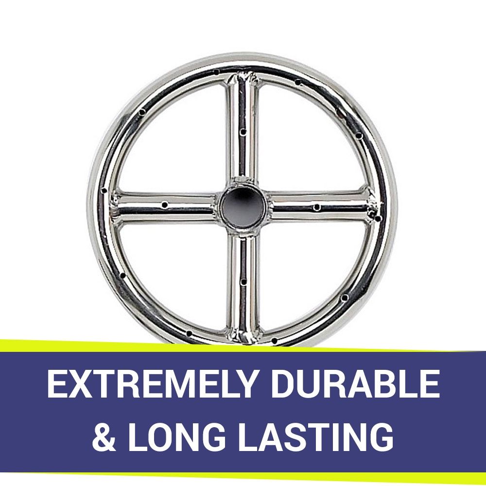American Fire Products 6" Single-Ring Stainless Steel Fire Pit Burner with 1/2" Inlet