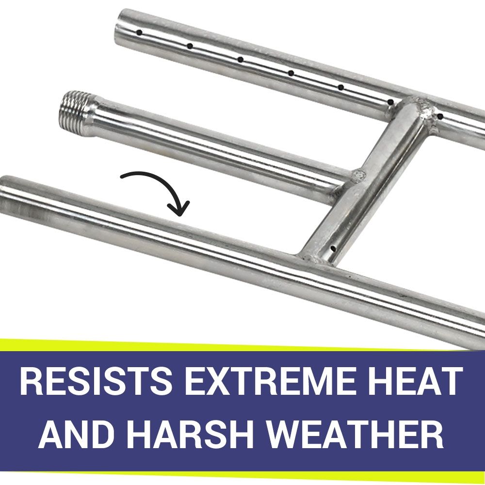 American Fire Products 304 Stainless Steel H-Style Fire Pit Burner 12" x 6"