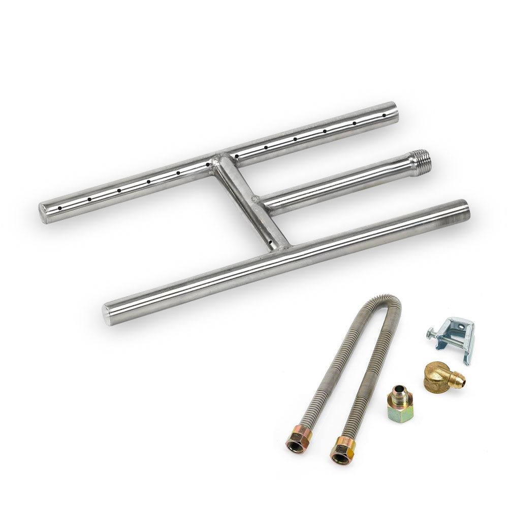 American Fire Products 304 Stainless Steel H-Style Fire Pit Burner 12" x 6"
