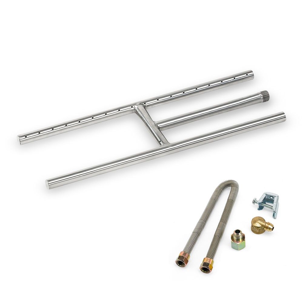 American Fire Products 304 Stainless Steel H-Style Fire Pit Burner 18" x 6"
