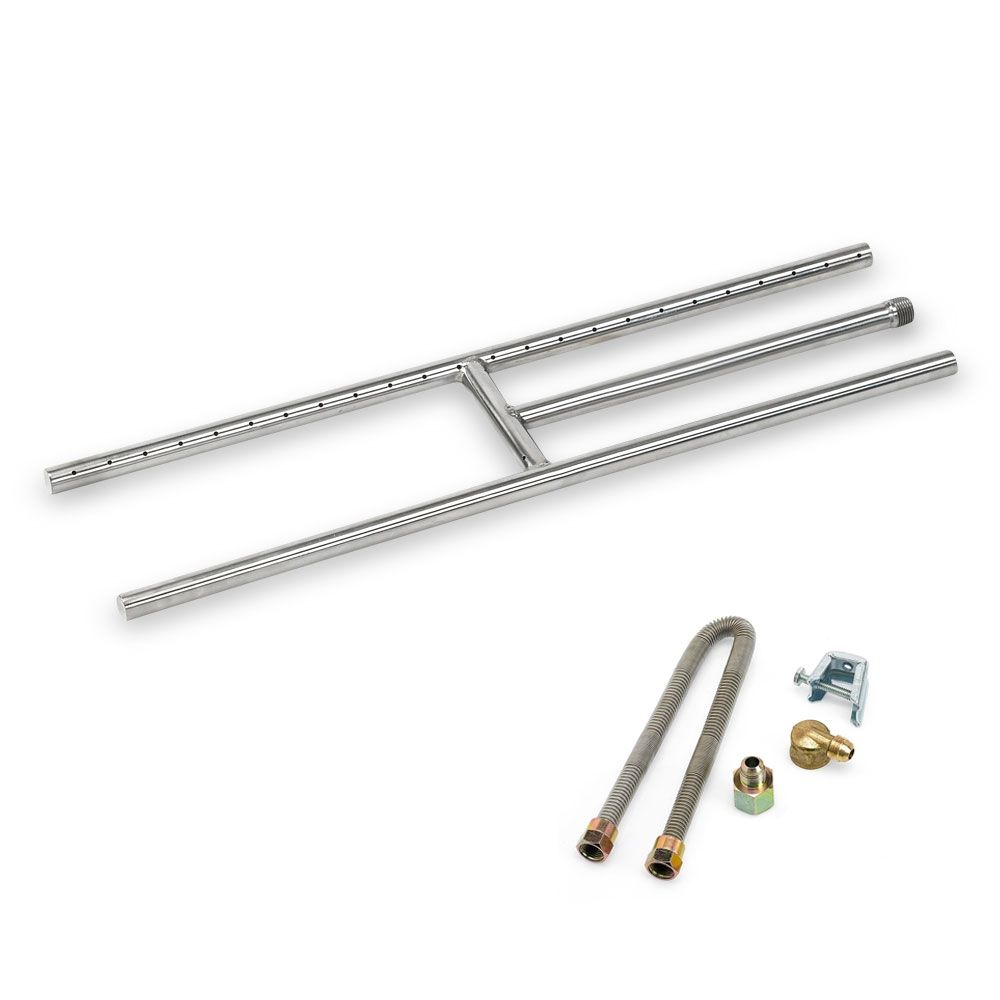 American Fire Products 304 Stainless Steel H-Style Fire Pit Burner 24" x 6"