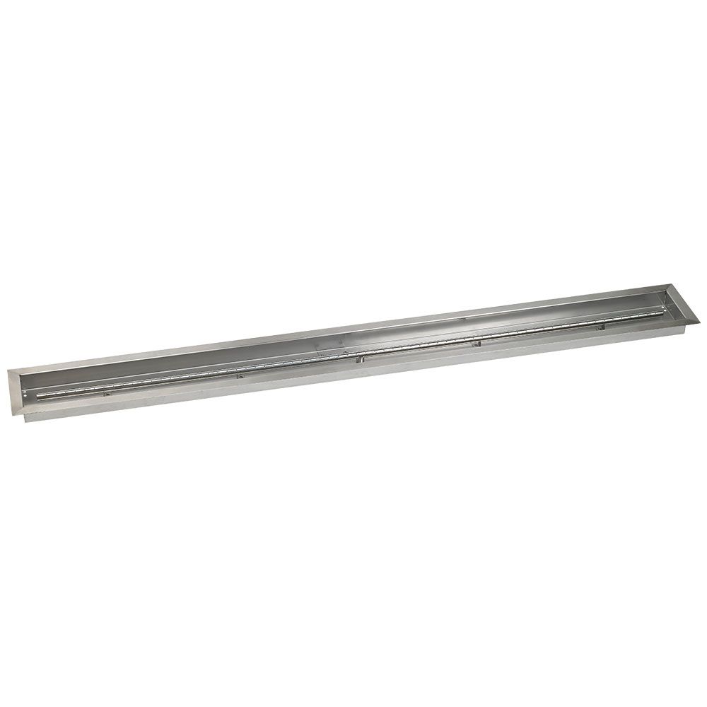 American Fire Products 72" x 6" Stainless Steel Linear Drop-In Fire Pit Pan with 1/2" Threaded Nipple