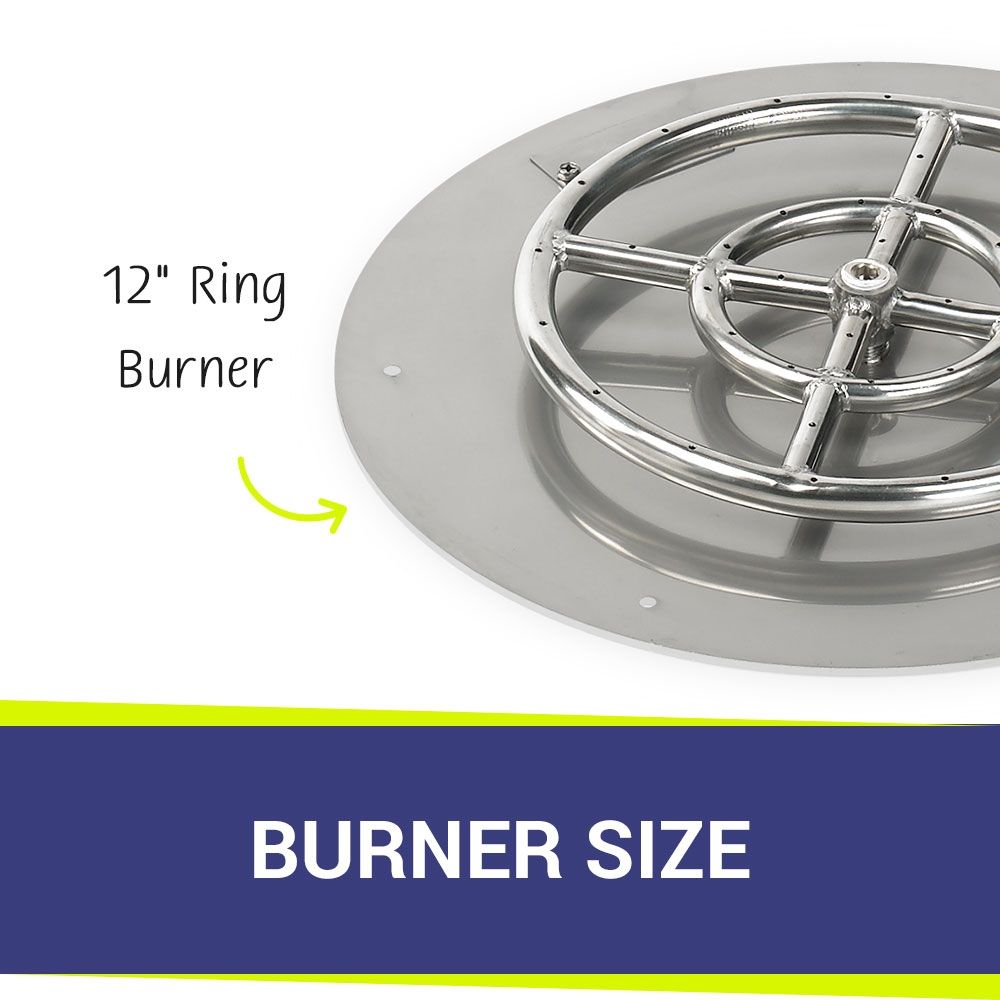 American Fire Products 18" Round Stainless Steel Flat Fire Pit Pan with 12" Fire Ring