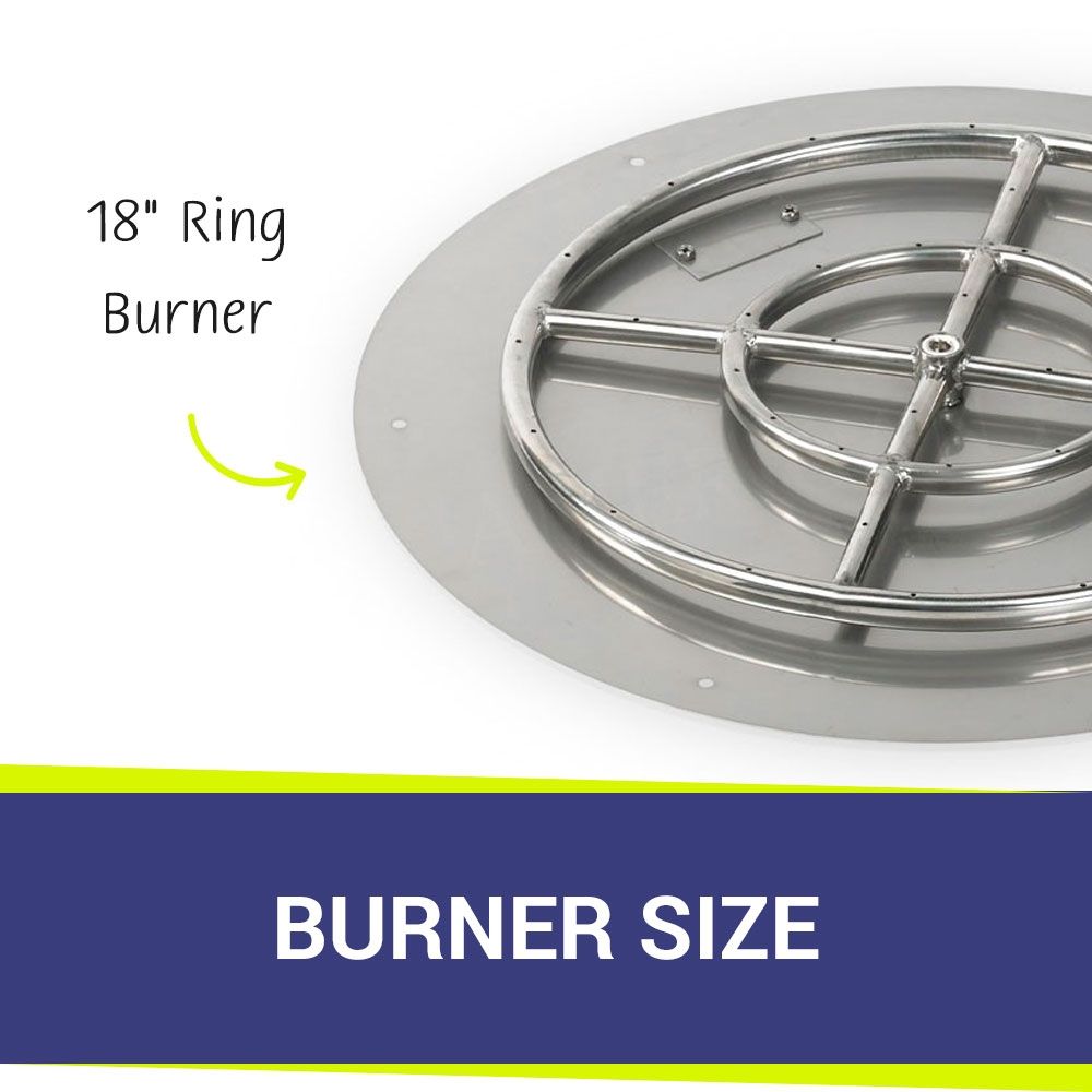 American Fire Products 24" Round Stainless Steel Flat Fire Pit Pan with 18" Fire Ring