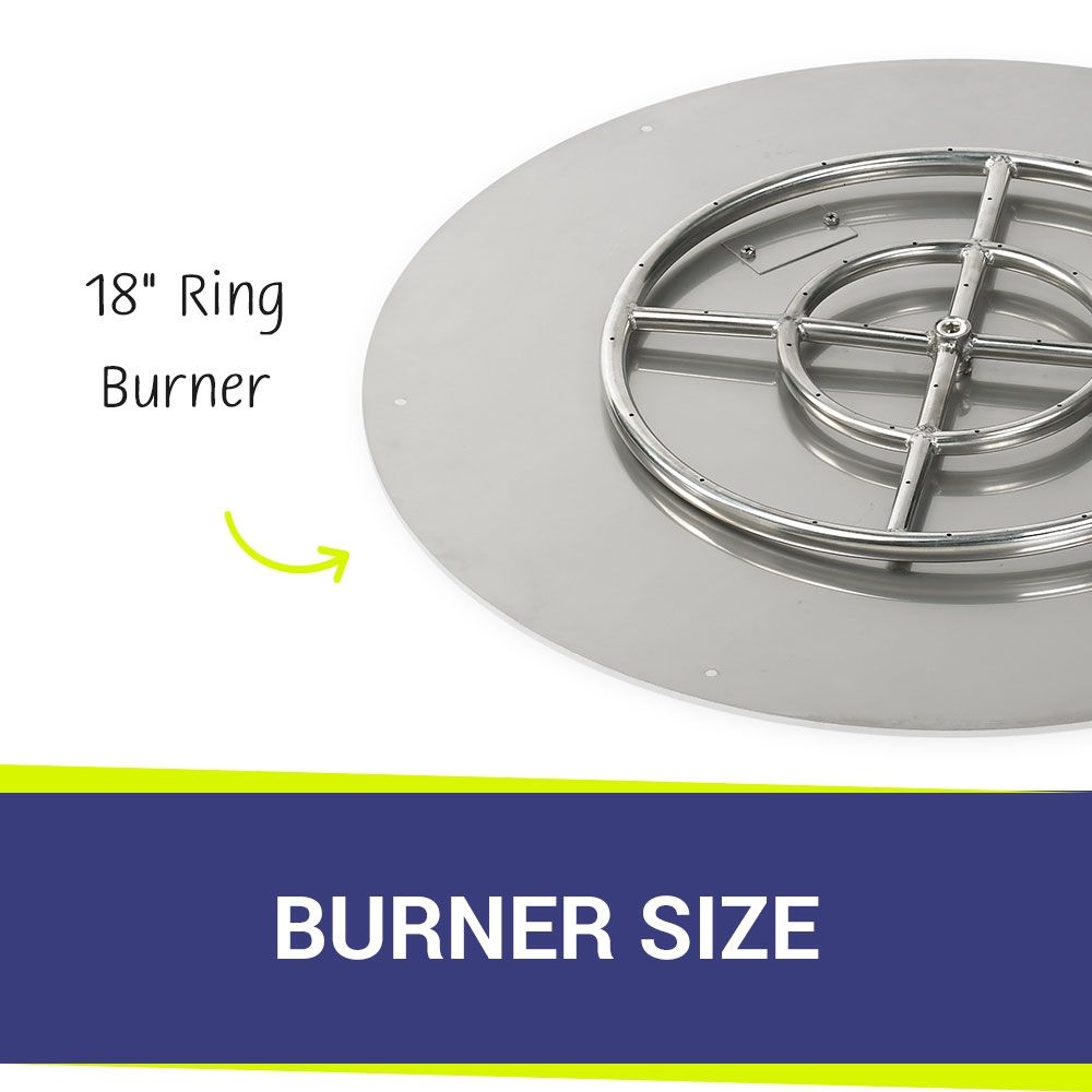 American Fire Products 30" Round Stainless Steel Flat Fire Pit Pan with 18" Fire Ring
