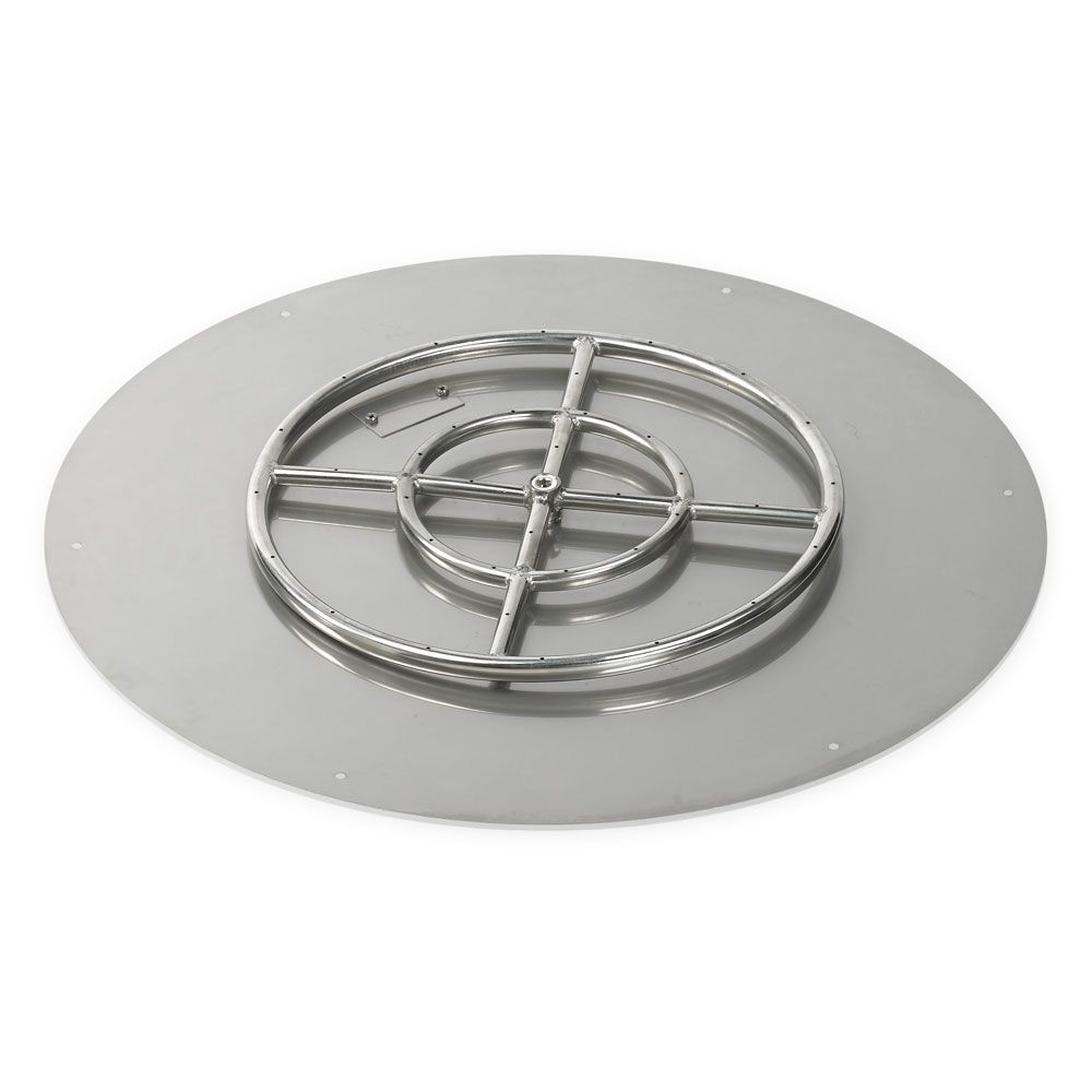 American Fire Products 30" Round Stainless Steel Flat Fire Pit Pan with 18" Fire Ring