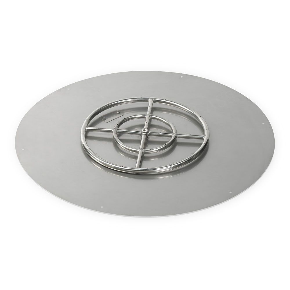 American Fire Products 36" Round Stainless Steel Flat Fire Pit Pan with 18" Fire Ring