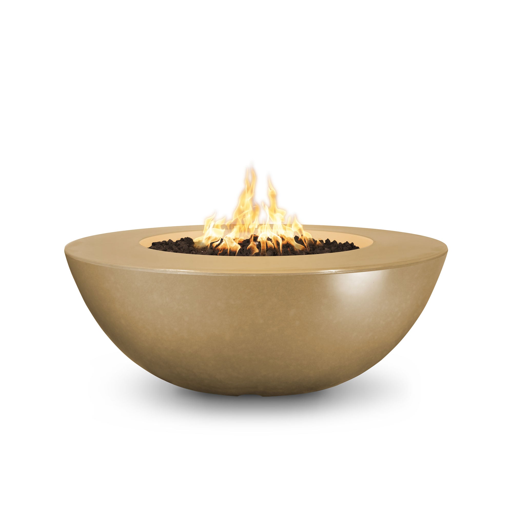 The Outdoor Plus Round Sedona Wide Ledge - GFRC Concrete - Fire Pit - 48-Inch