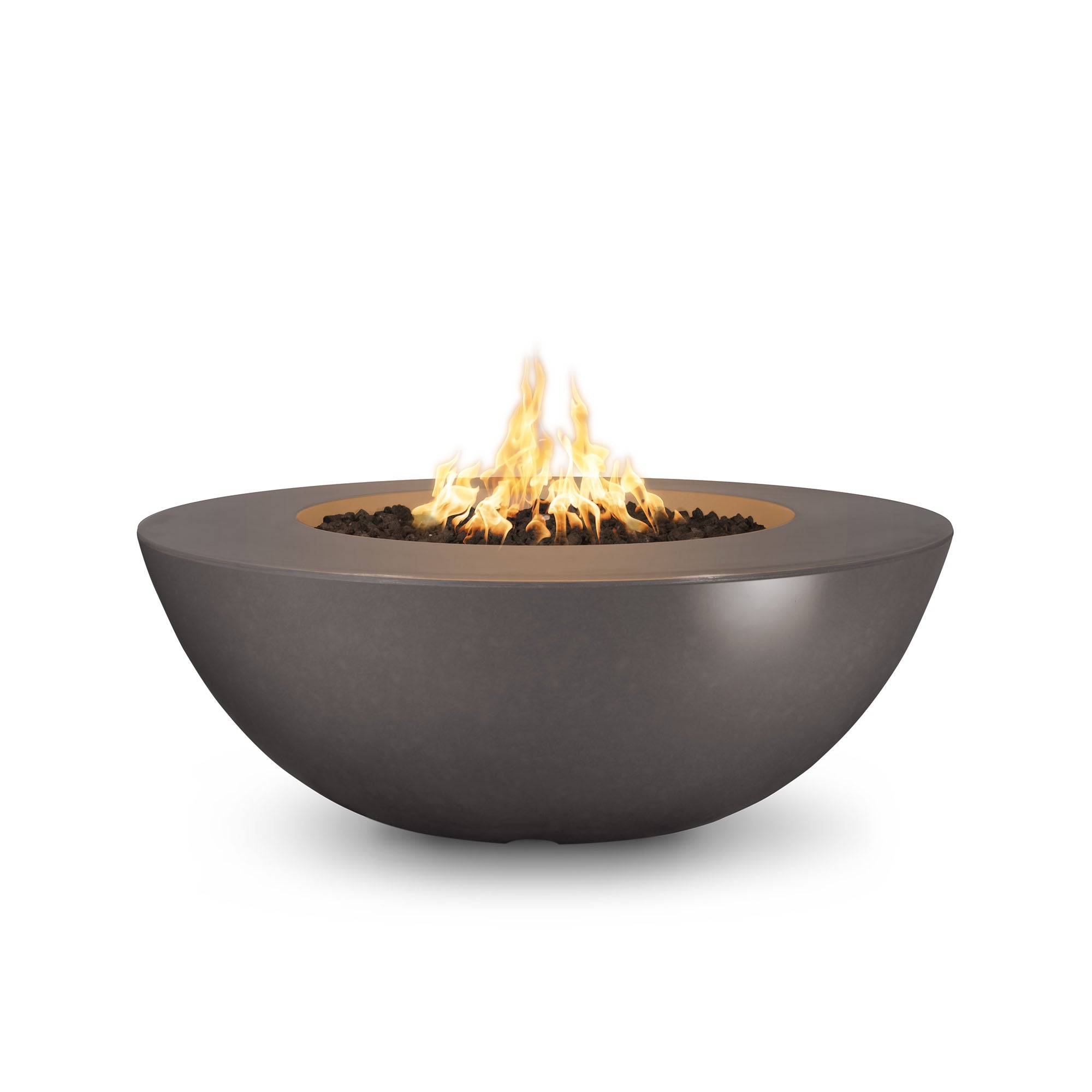 The Outdoor Plus Round Sedona Wide Ledge - GFRC Concrete - Fire Pit - 48-Inch
