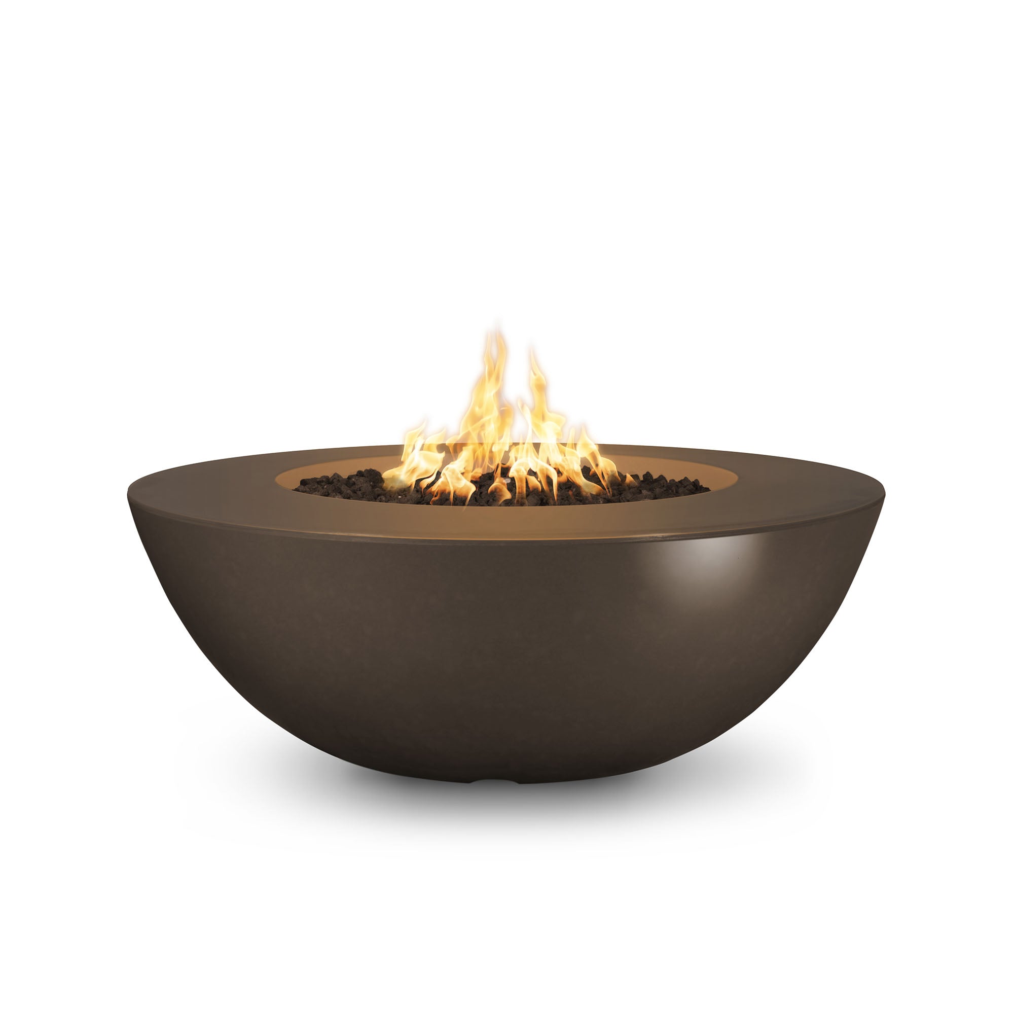 The Outdoor Plus Round Sedona Wide Ledge - GFRC Concrete - Fire Pit - 48-Inch