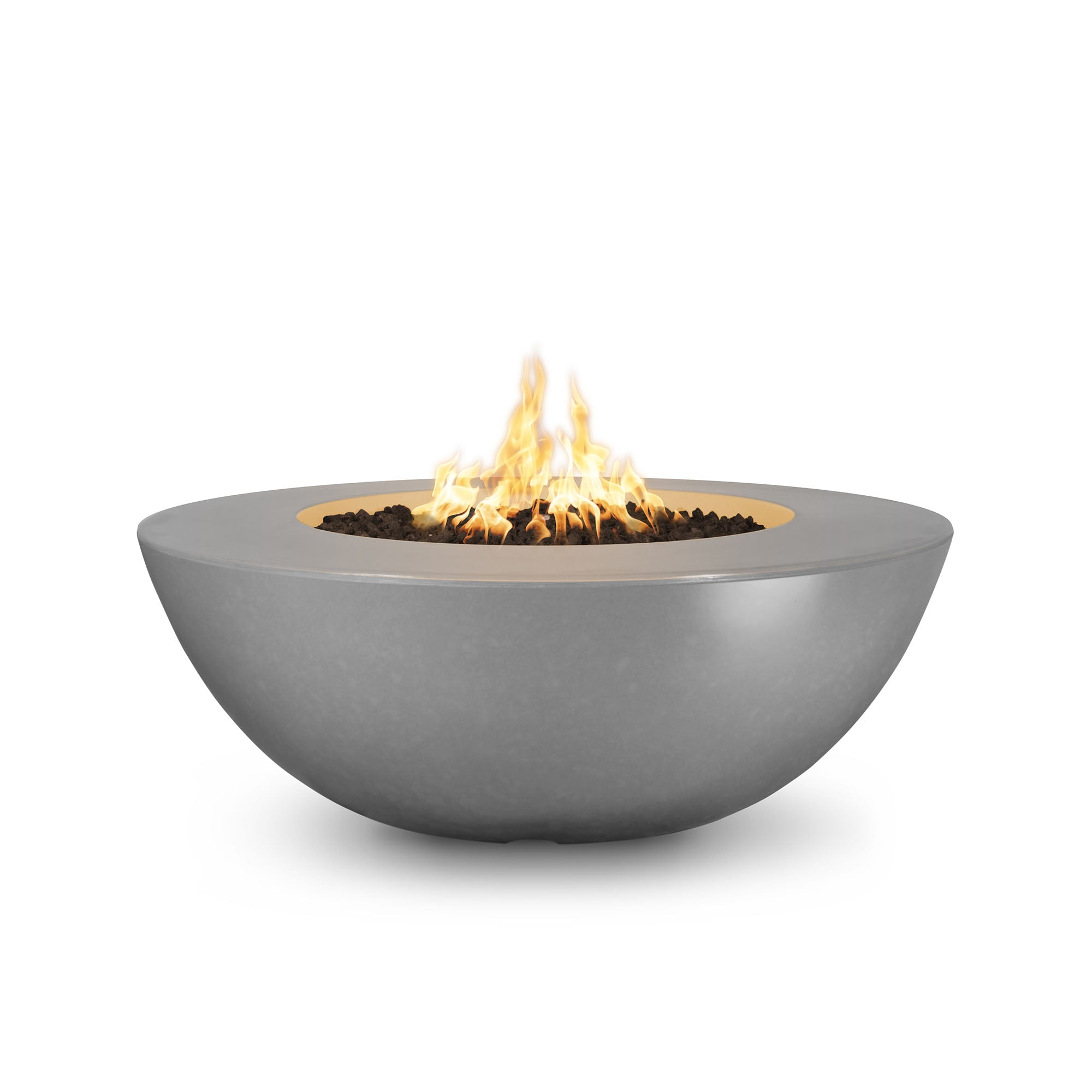 The Outdoor Plus Round Sedona Wide Ledge - GFRC Concrete - Fire Pit - 48-Inch