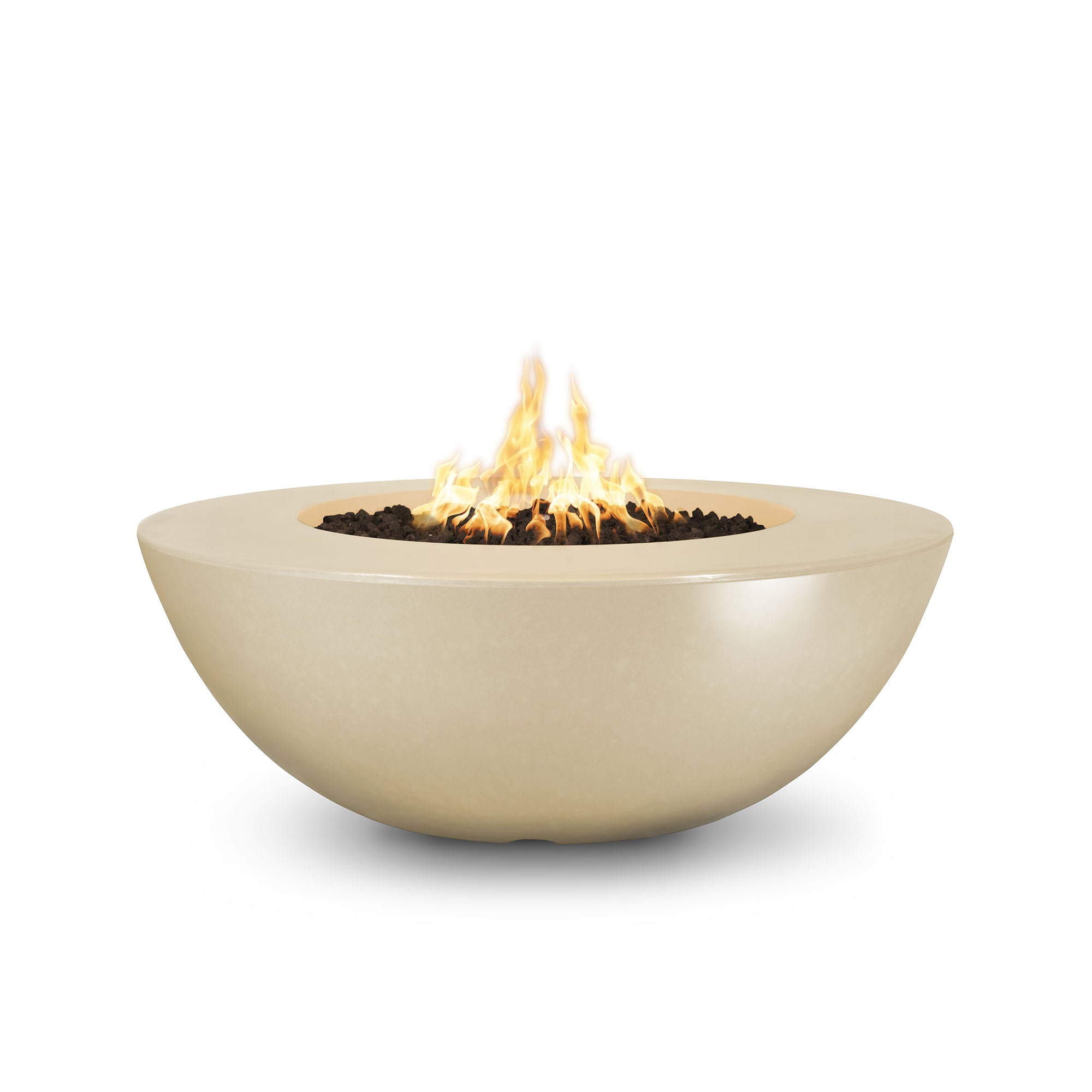 The Outdoor Plus Round Sedona Wide Ledge - GFRC Concrete - Fire Pit - 48-Inch