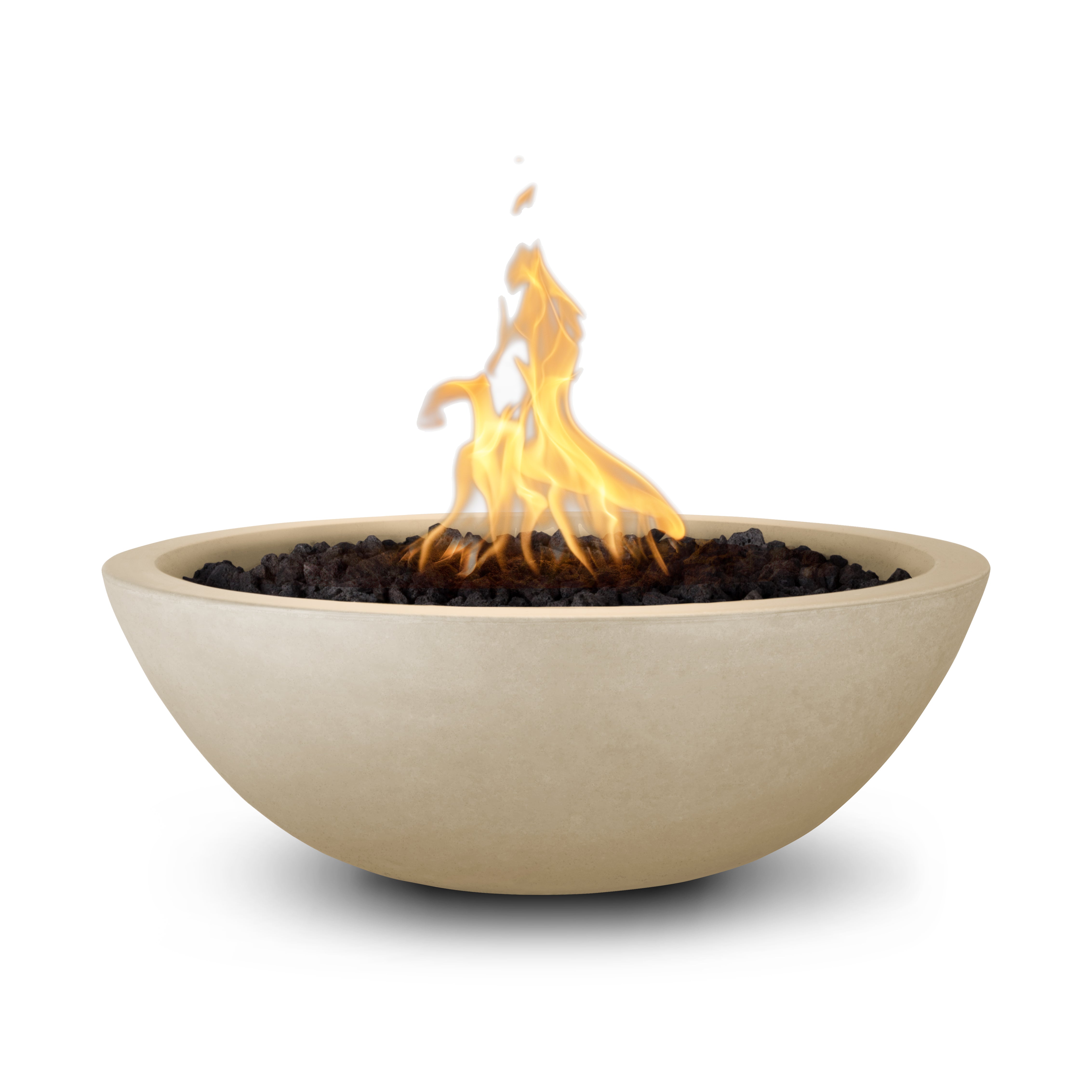 The Outdoor Plus Round Sedona Fire Bowl - GFRC Concrete - 33-Inch - Backyard Ember