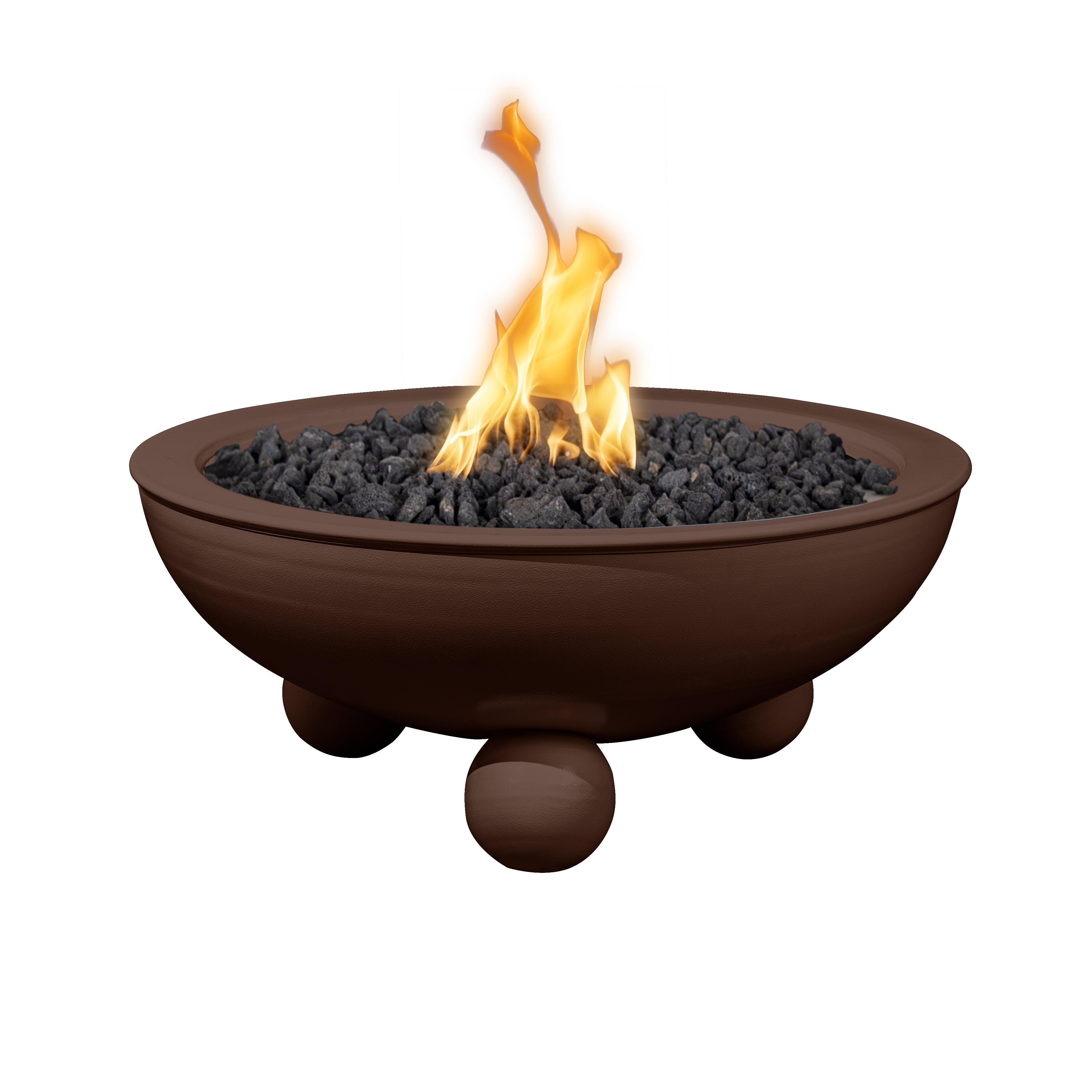 The Outdoor Plus Round Sedona Powder Coated Fire Bowl with Round Legs - 36-Inch - Backyard Ember