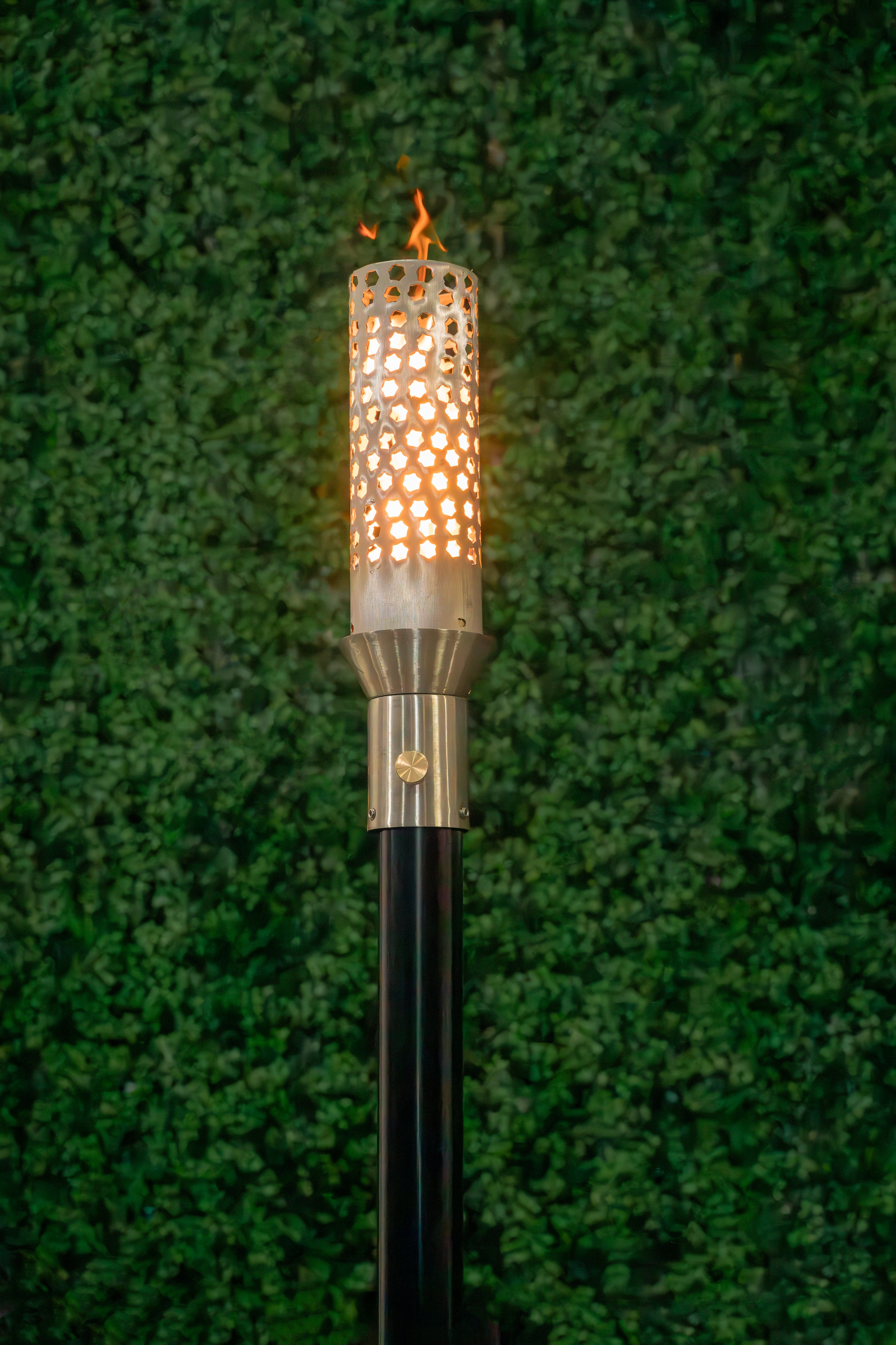 The Outdoor Plus Honeycomb Torch - Stainless Steel - Backyard Ember