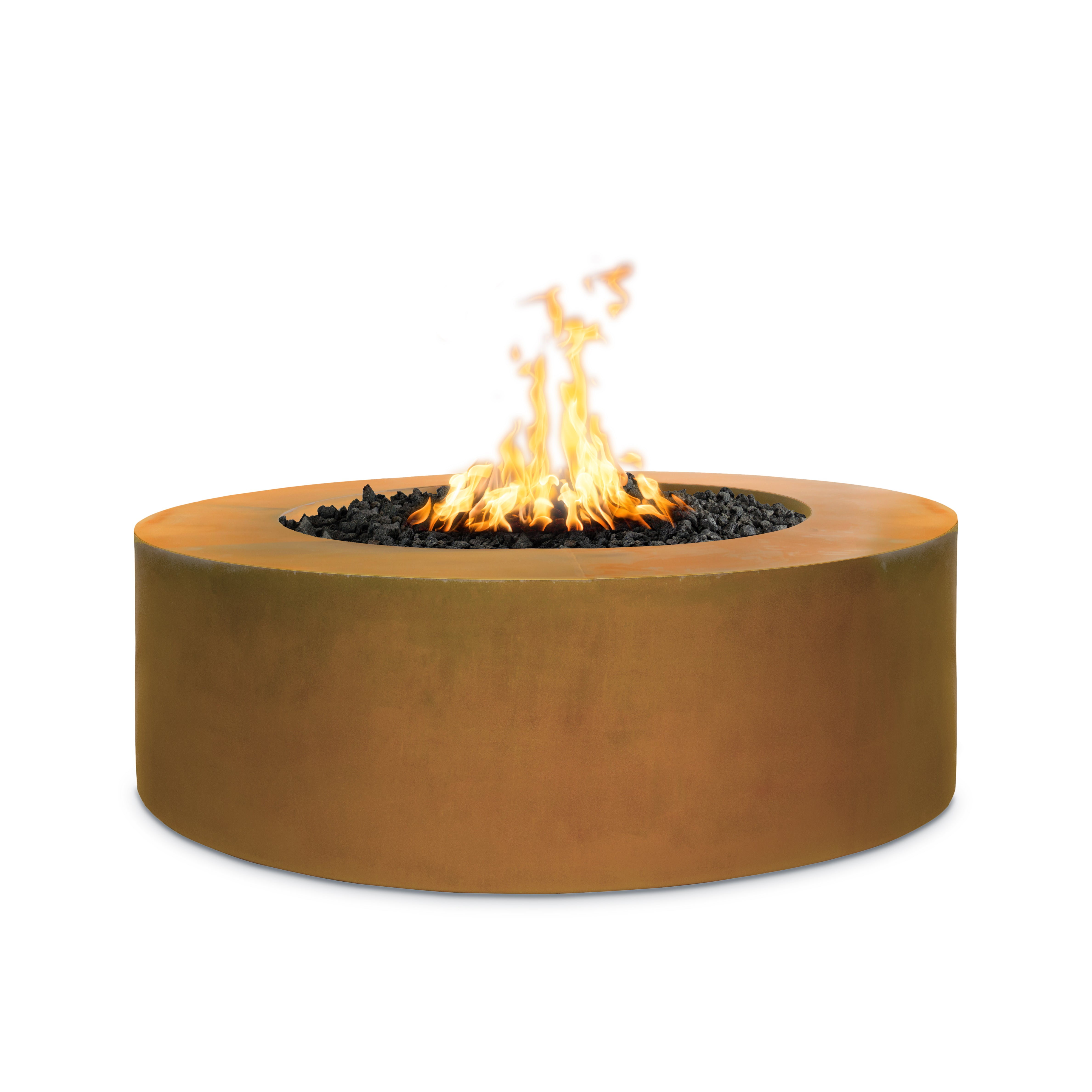The Outdoor Plus Round Unity Fire Pit - 24-Inch Tall - Corten Steel 72-Inch - Backyard Ember