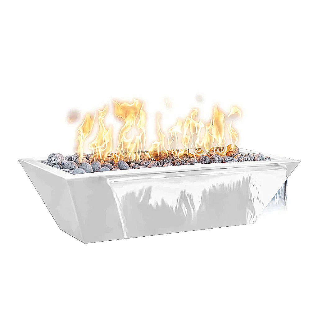 The Outdoor Plus 72" Rectangular Linear Maya Fire & Water Bowl - Powder Coated Metal