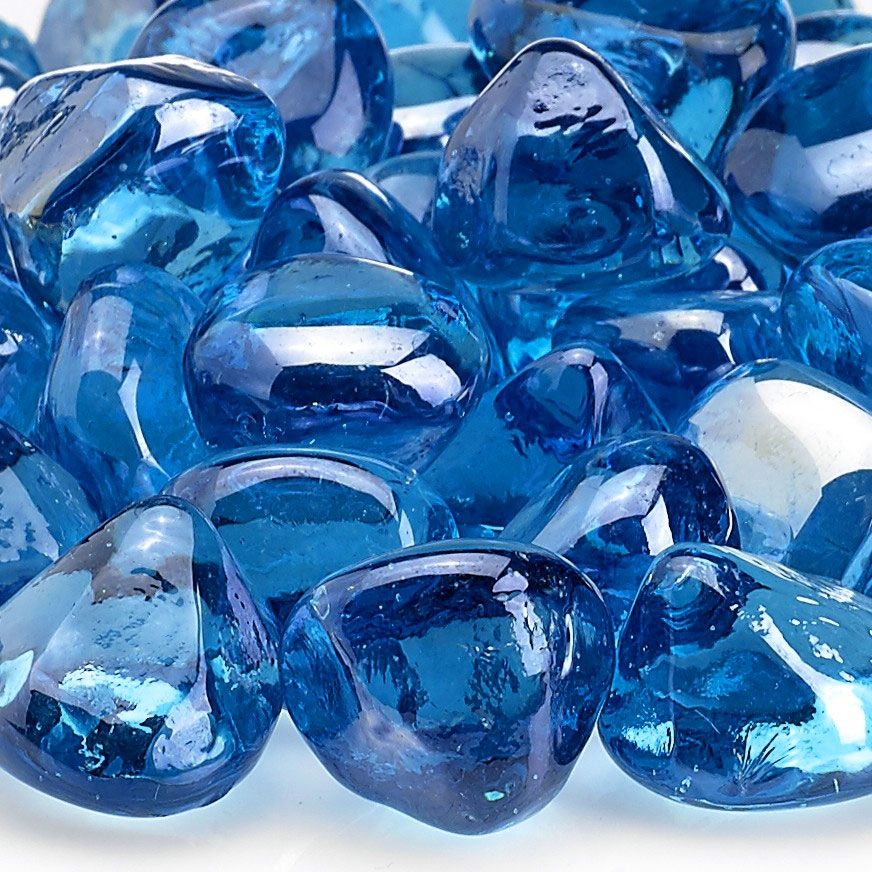 American Fire Products Coastal Blue Lust Zircon Fire Glass - 10 Pound Bag