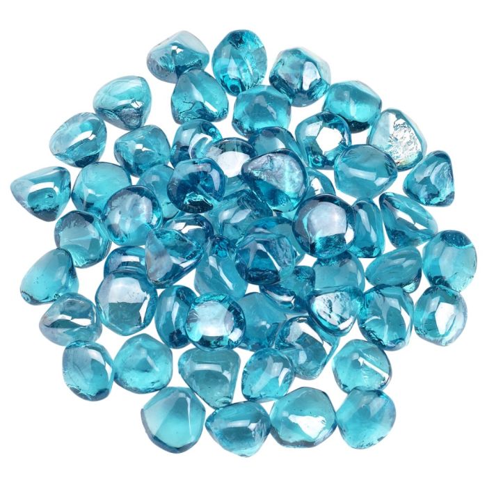 American Fire Products Powder Blue Luster Fire Glass - 10 Pound Bag