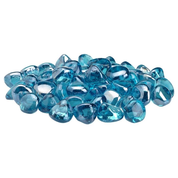 American Fire Products Powder Blue Luster Fire Glass - 10 Pound Bag