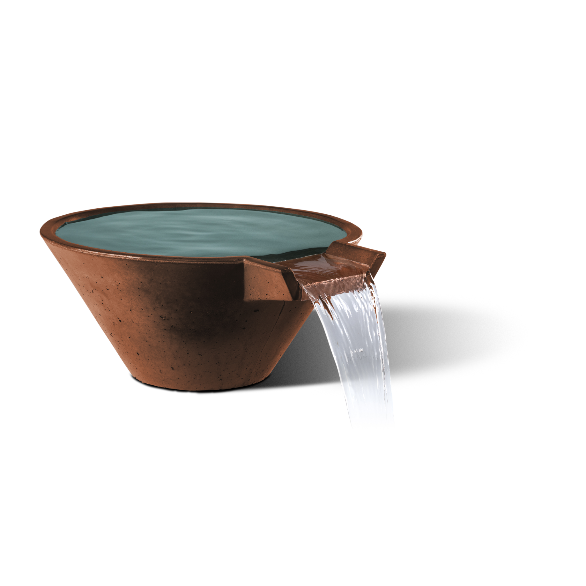 Slick Rock Cascade Conical Water Bowl - Stainless Steel Spillway