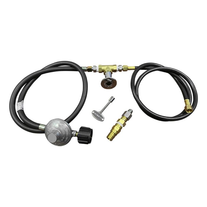 American Fire Products 12" Round Stainless Steel Flat Fire Pit Pan - 6" Ring - Spark Ignition - Propane