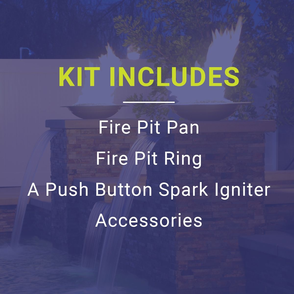 American Fire Products 18" x 6" Rectangular Oil Rubbed Bronze Stainless Steel Drop-In Fire Pit Pan with Spark Ignition Kit - Natural Gas