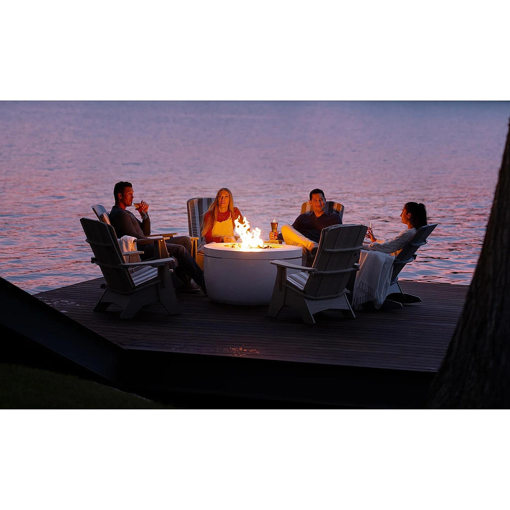 Halo Firepit with Set of 4 Adirondacks
