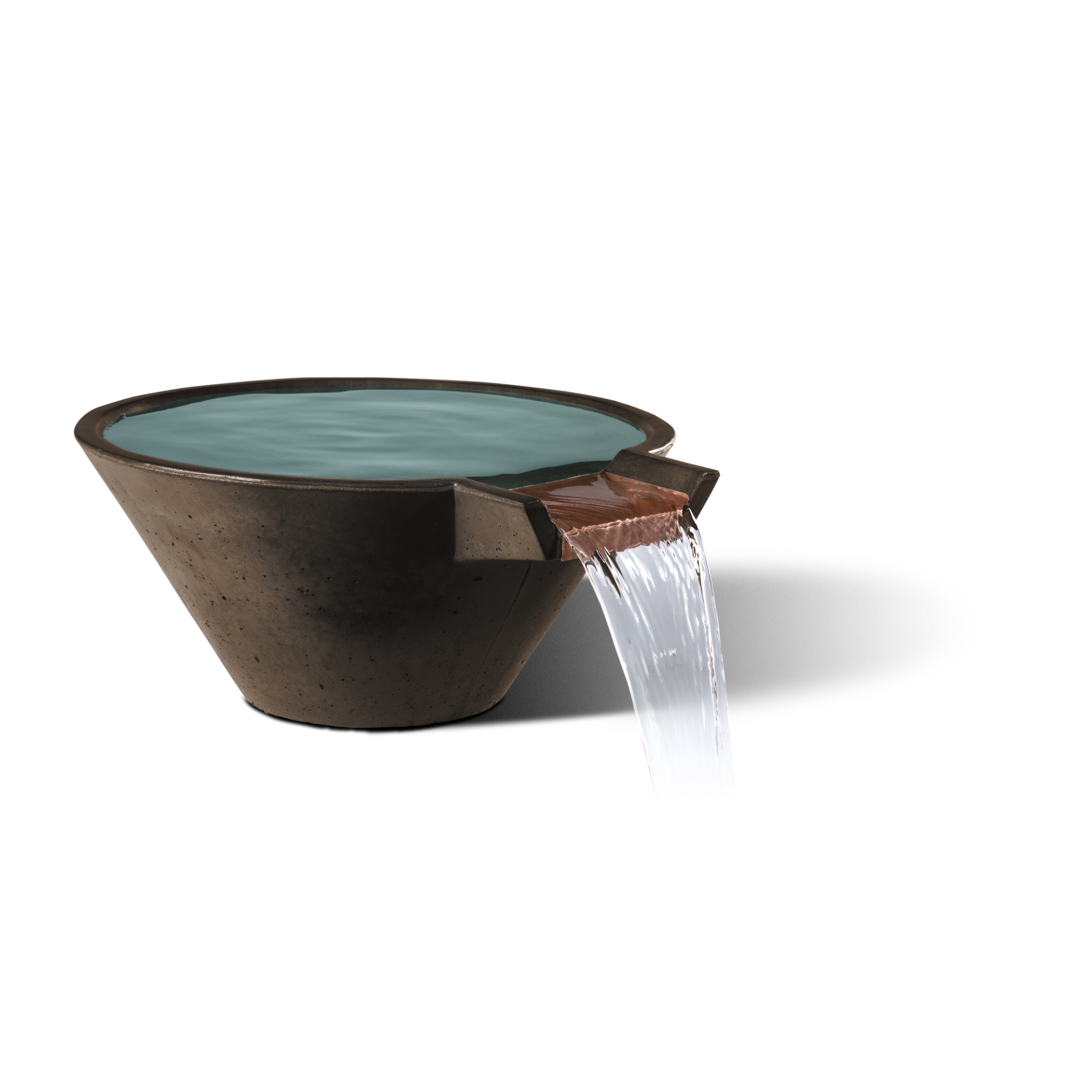 Slick Rock Cascade Conical Water Bowl - Stainless Steel Spillway