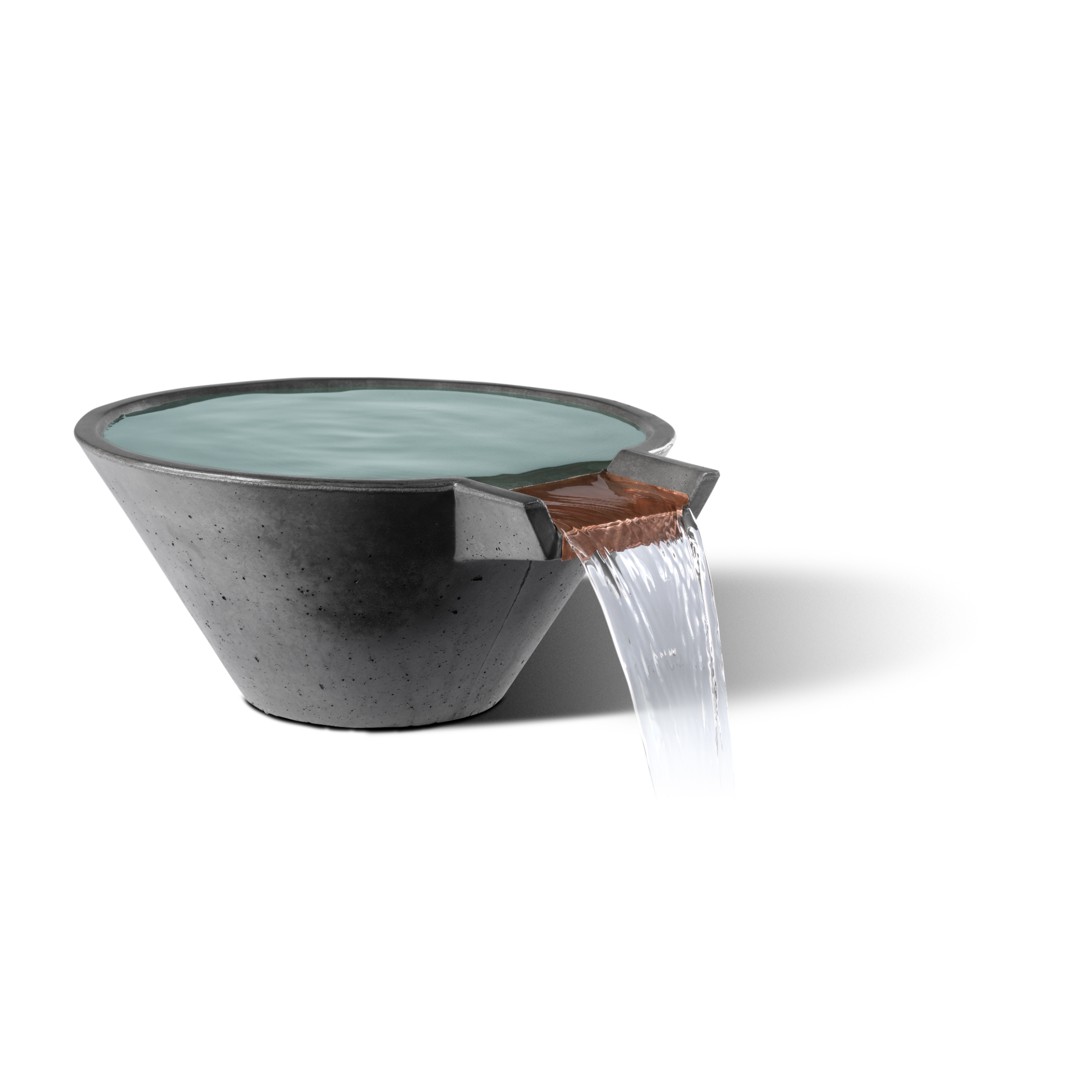 Slick Rock Cascade Conical Water Bowl - Copper Spillway