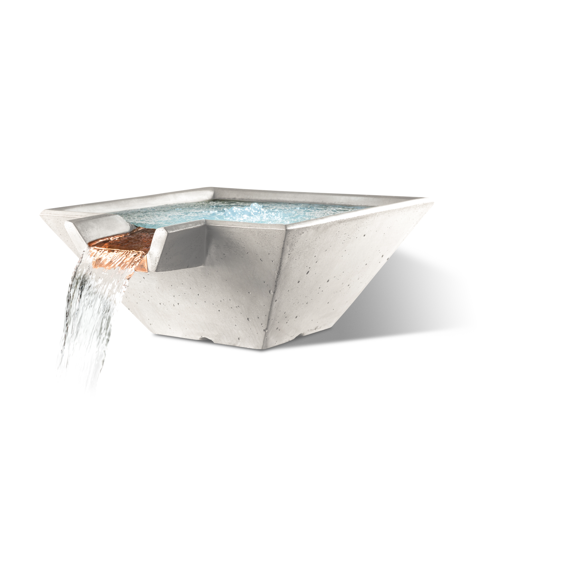 Slick Rock Cascade Square Water Bowl - Stainless Steel Spillway