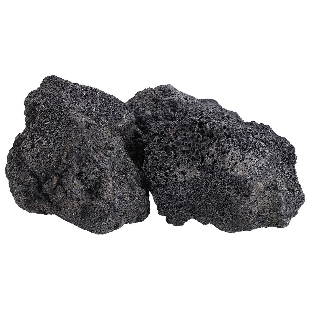 American Fire Products Extra Large Black Lava Rock 4"-6" - 10 Pounds