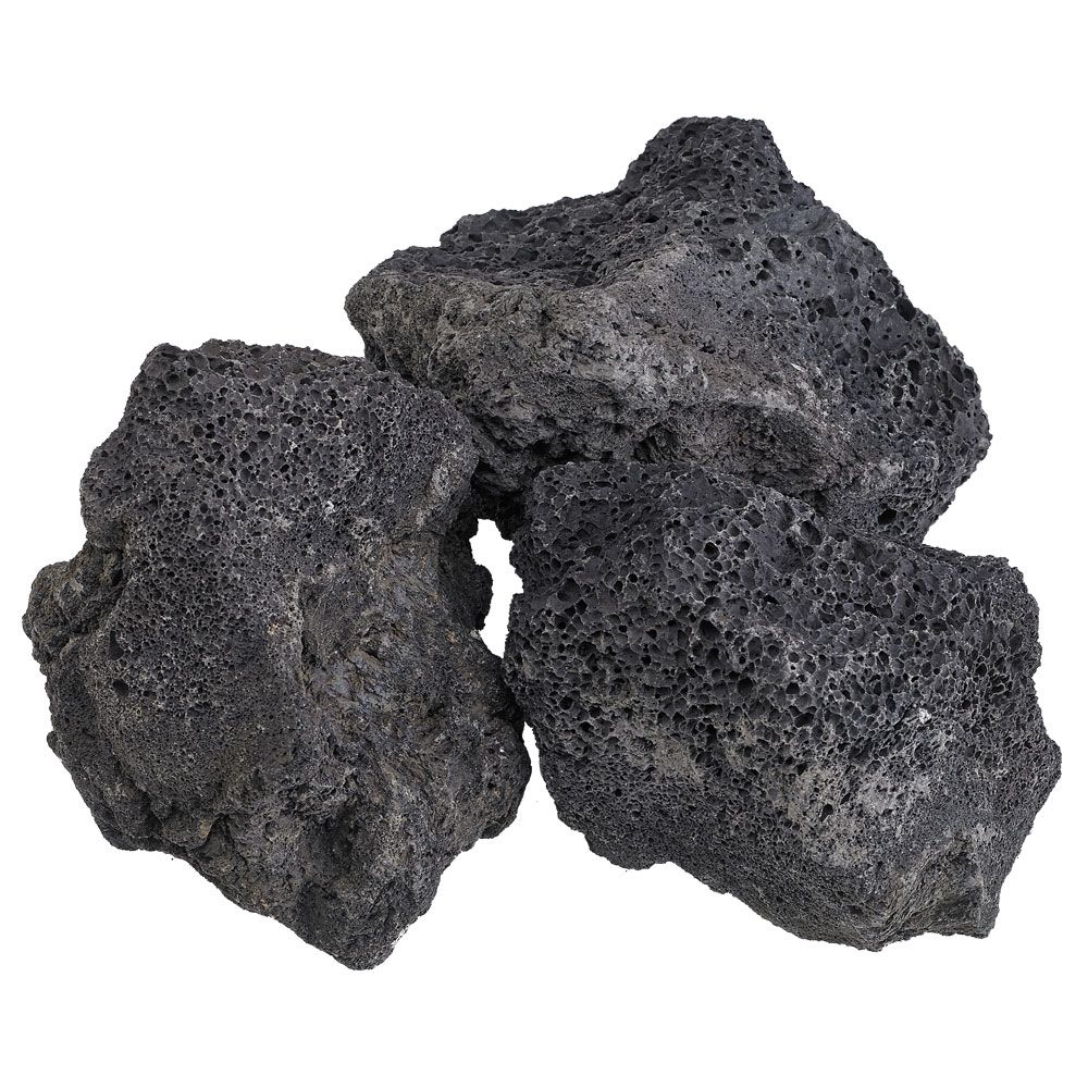 American Fire Products Extra Large Black Lava Rock 4"-6" - 10 Pounds