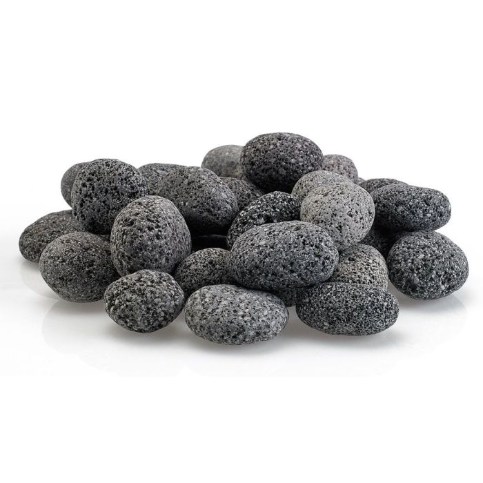 American Fire Products Small Tumbled Lava Stone Gray/Black 1/2"-1" - Pallet 60 x 20-lbs Bags