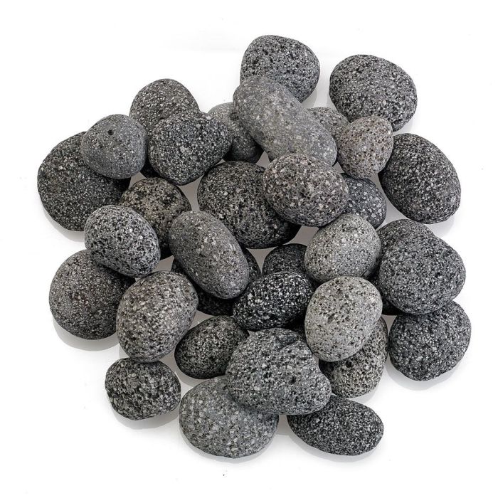 American Fire Products Small Tumbled Lava Stone Gray/Black 1/2"-1" - Pallet 60 x 20-lbs Bags