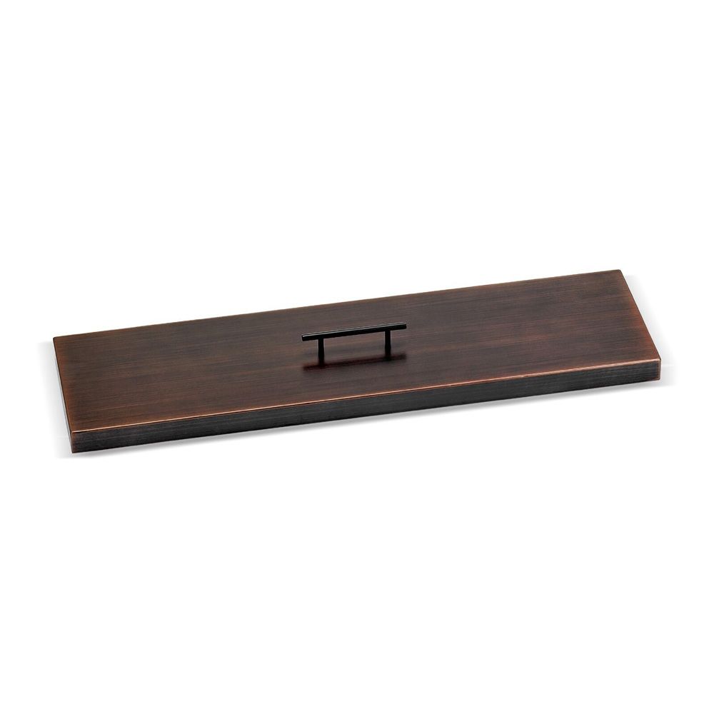 American Fire Products Oil Rubbed Bronze Linear Fire Pit Cover - Stainless Steel Protection - Drop-In Pans