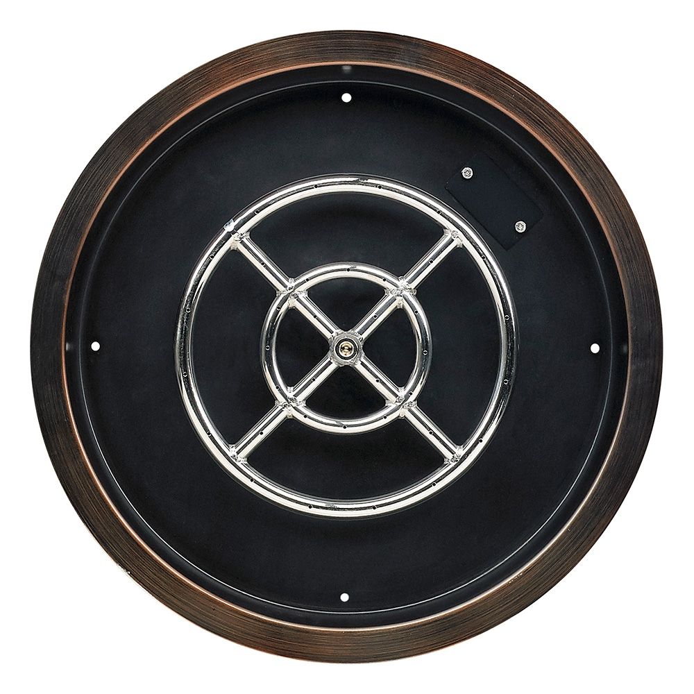 American Fire Products 19" Round Oil Rubbed Bronze Drop-In Fire Pit Pan with 12" Ring Burner"