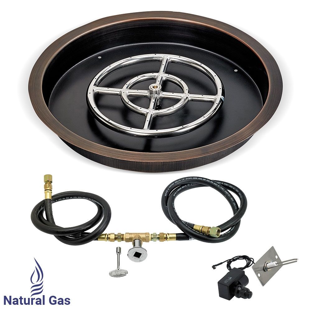 American Fire Products Round Oil Rubbed Bronze Drop-In Fire Pit Pan