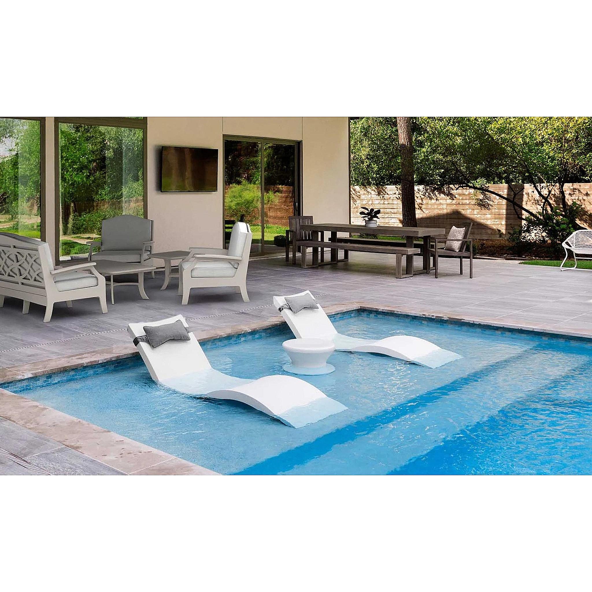 Signature Chaise Headrest Pillow and Side Table In-Pool Set