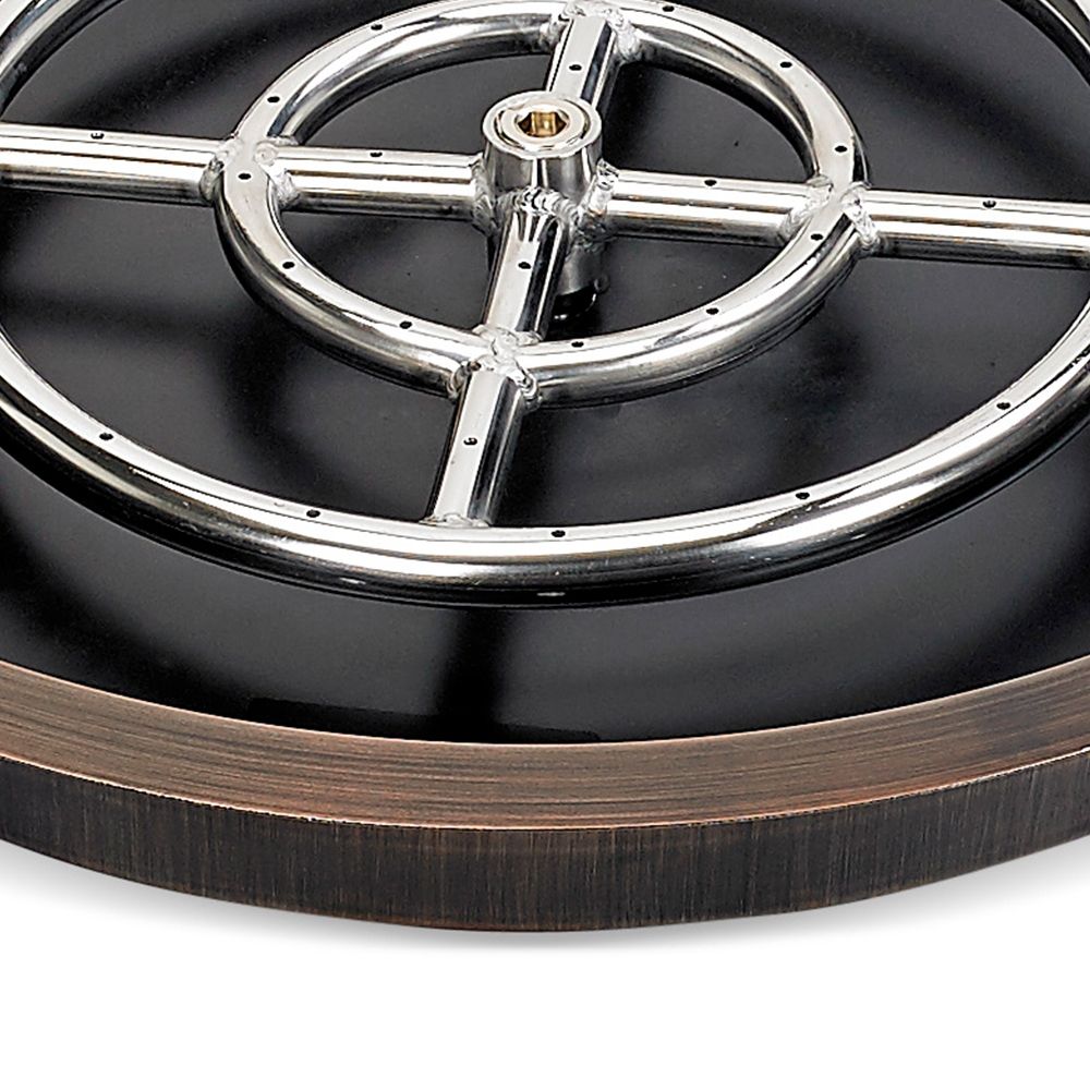 American Fire Products 19" Round Oil Rubbed Bronze Drop-In Fire Pit Pan with 12" Ring Burner"