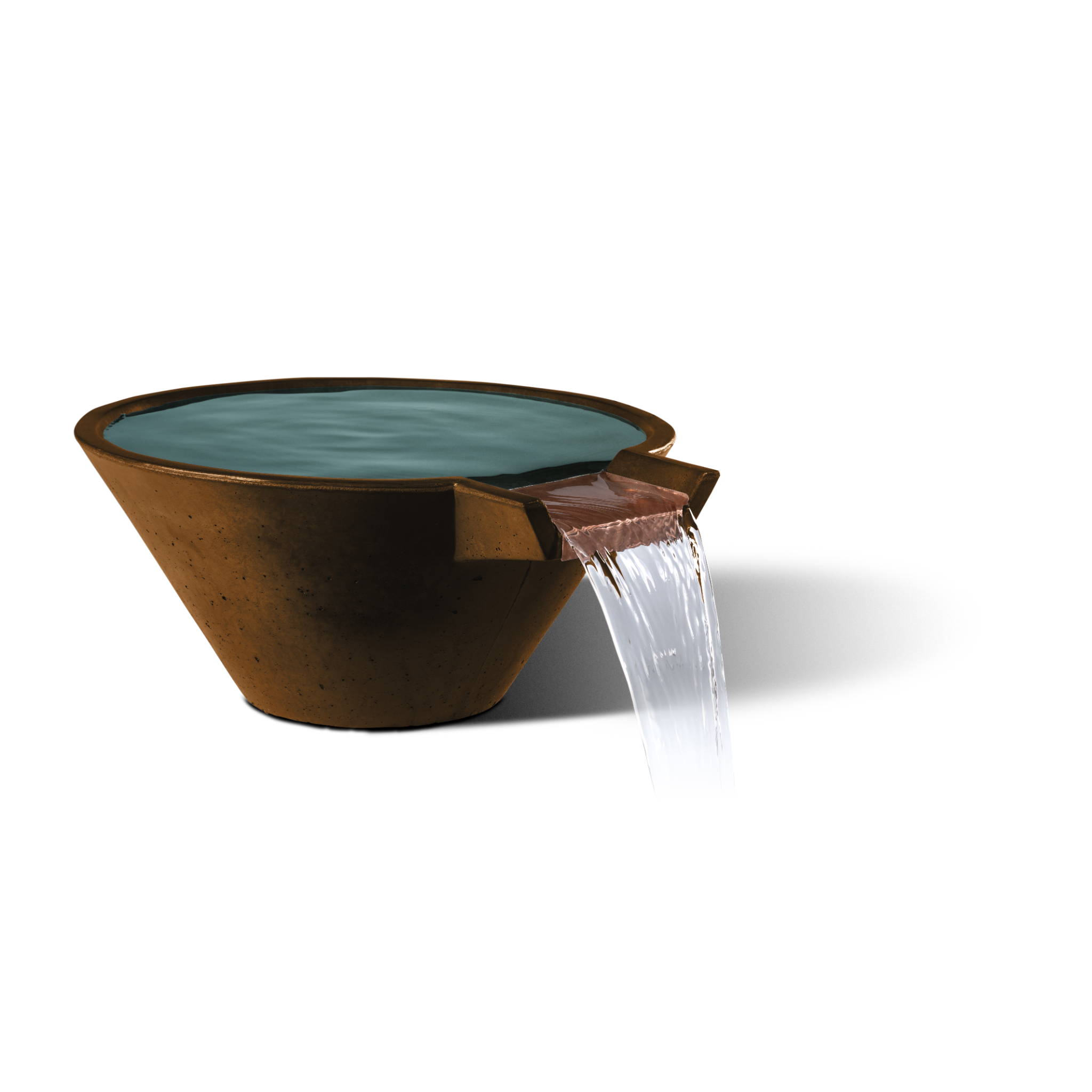 Slick Rock Cascade Conical Water Bowl - Stainless Steel Spillway