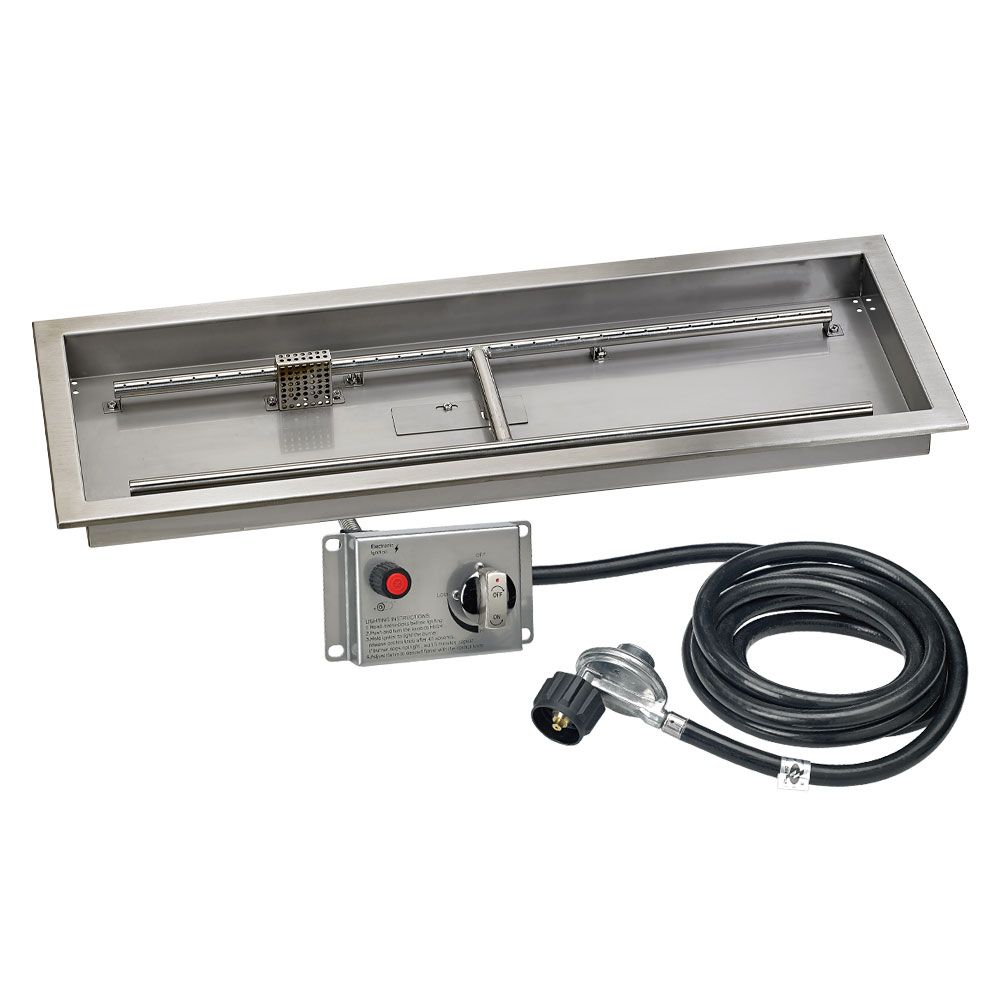 American Fire Products 36" x 12" Stainless Steel Drop-In CSA certified Fire Pit Pan Kit