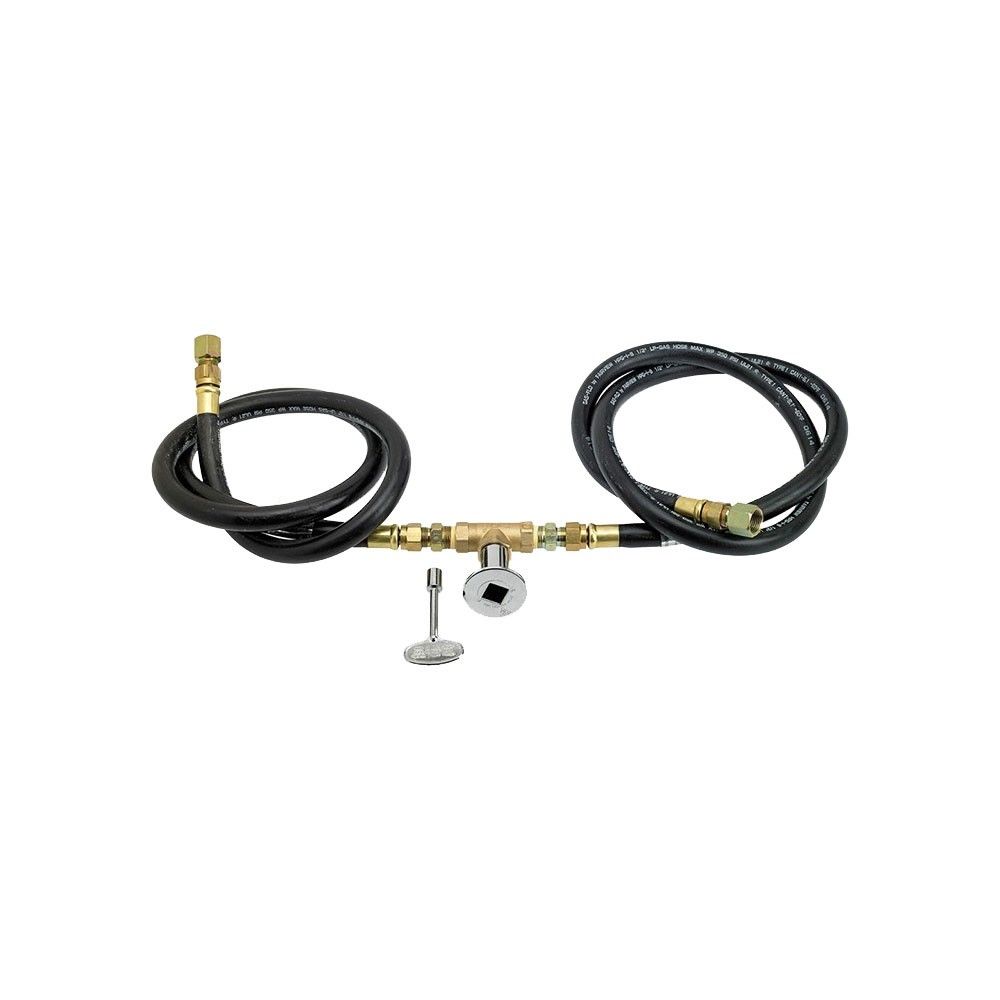 American Fire Products 18" x 6" Rectangular Oil Rubbed Bronze Stainless Steel Drop-In Fire Pit Pan with Spark Ignition Kit - Natural Gas