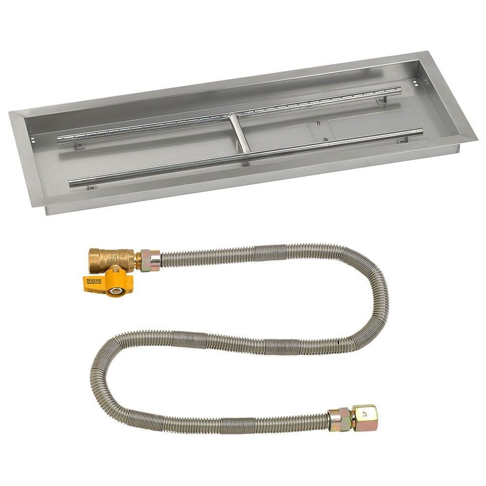 American Fire Products Rectangular Drop-In Fire Pit Pan with Spark Ignition Kit