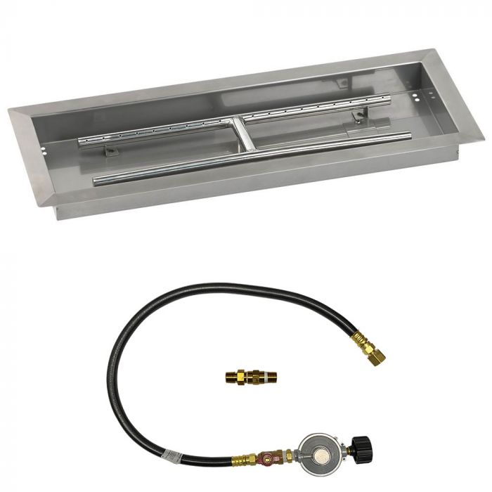 American Fire Products Rectangular Drop-In Fire Pit Pan with Match Light Kit