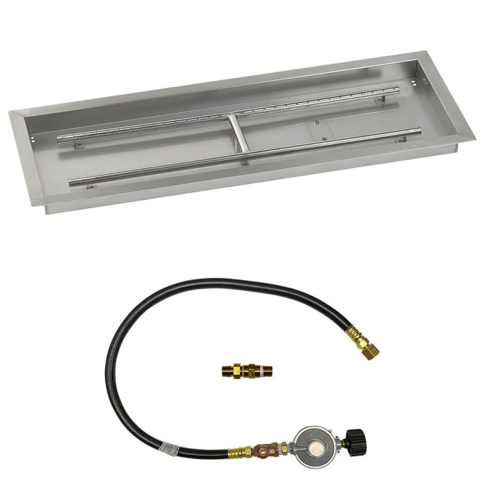 American Fire Products Rectangular Drop-In Fire Pit Pan with Spark Ignition Kit