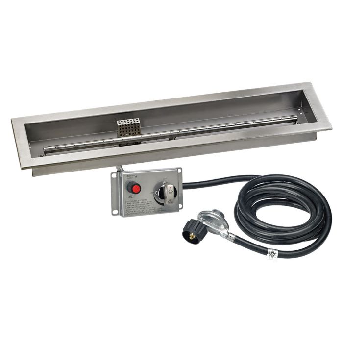 American Fire Products 30" x 6" Stainless Steel Linear Drop-In CSA Fire Pit Pan Kit