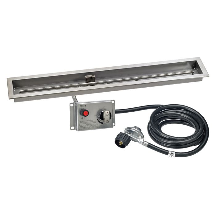 American Fire Products 48" x 6" Stainless Steel Linear Drop-In CSA Fire Pit Pan Kit