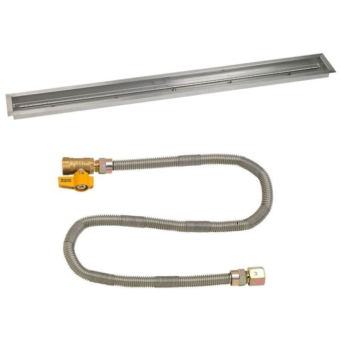 American Fire Products Linear Stainless Steel Drop-In Fire Pit Pan with Match Light Kit
